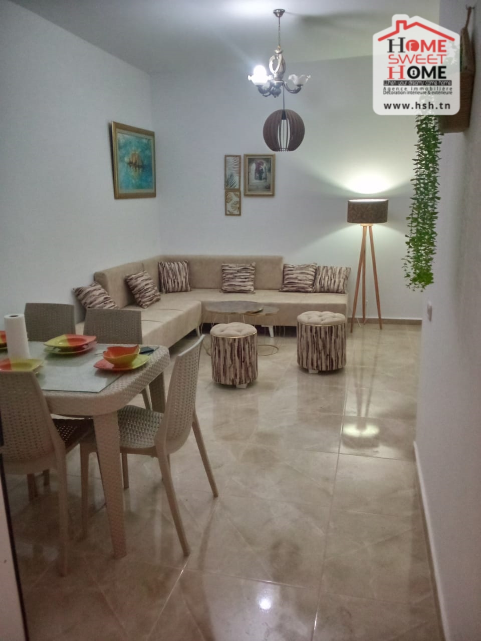 Bizerte Nord Bizerte Location Appart. 3 pices Rdc de villa nely meubl a rafraf bizerte